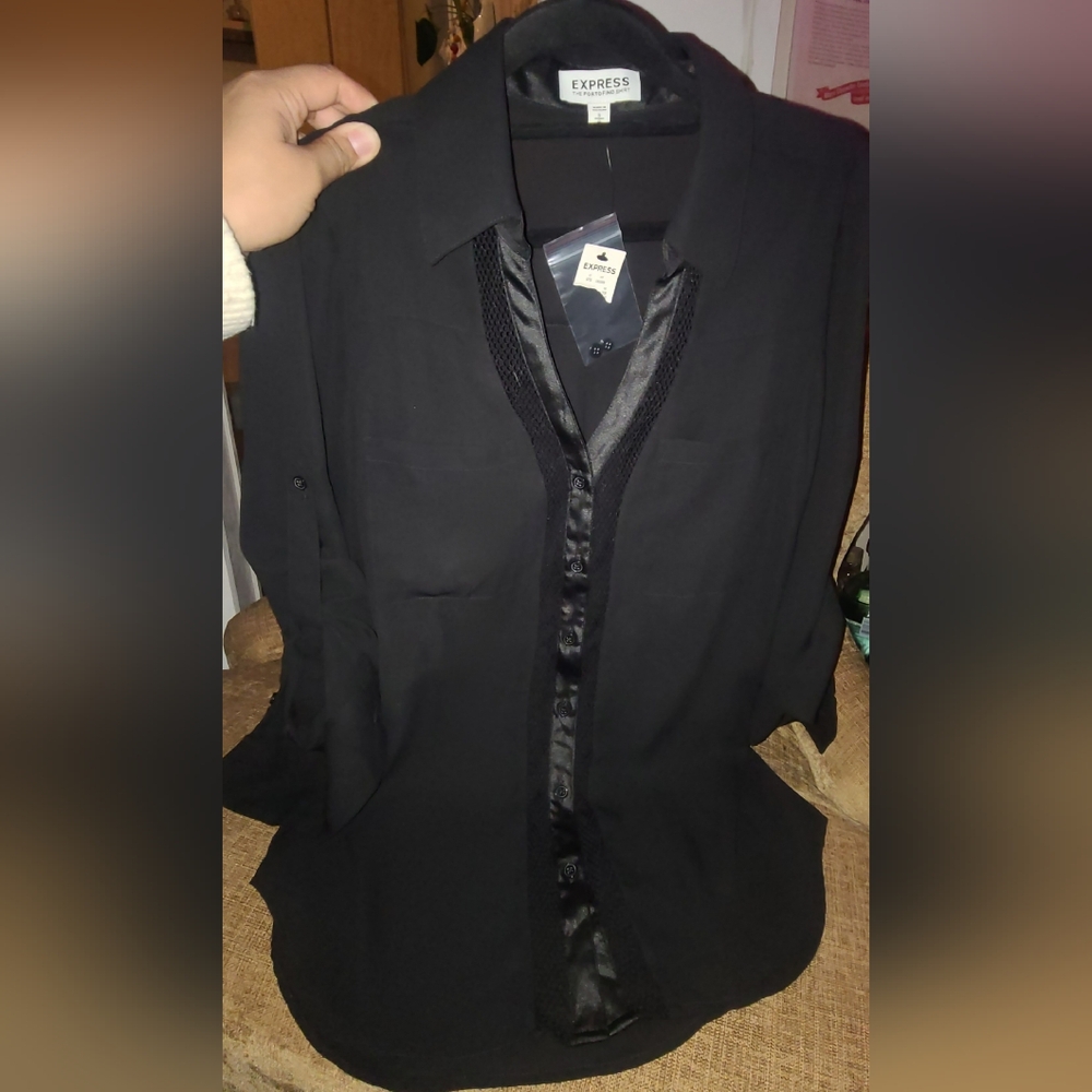Express Black Button Down Shirt